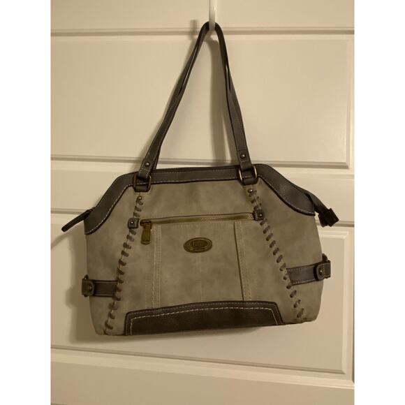 B.O.C. Born Concepts Womens Gray Buckle Shoulder Handbag Purse Medium 100622 - Picture 1 of 10
